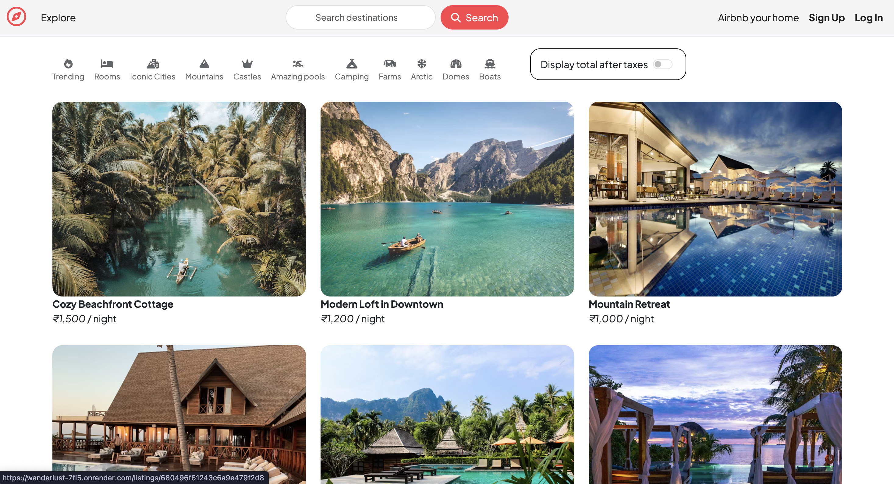 Wanderlust – Vacation Rental Platform